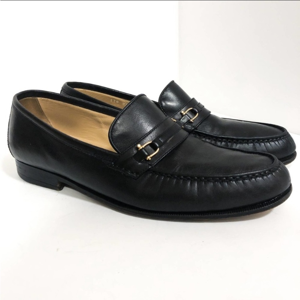 Gucci - men loafers-black leather-size 42D-US 8.5